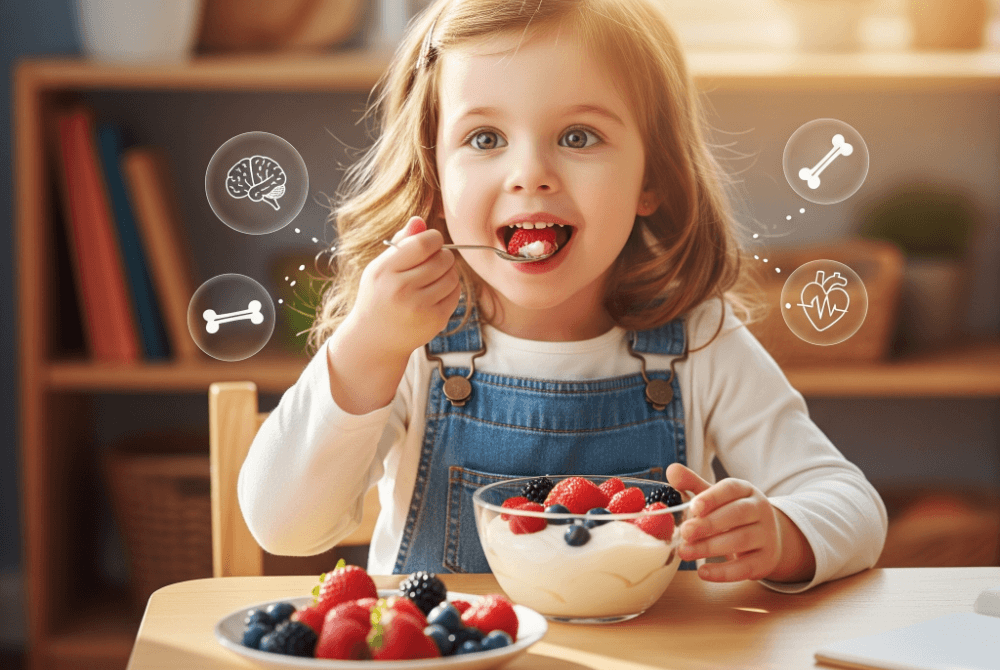 Kids eating healthy homemade snacks outdoors