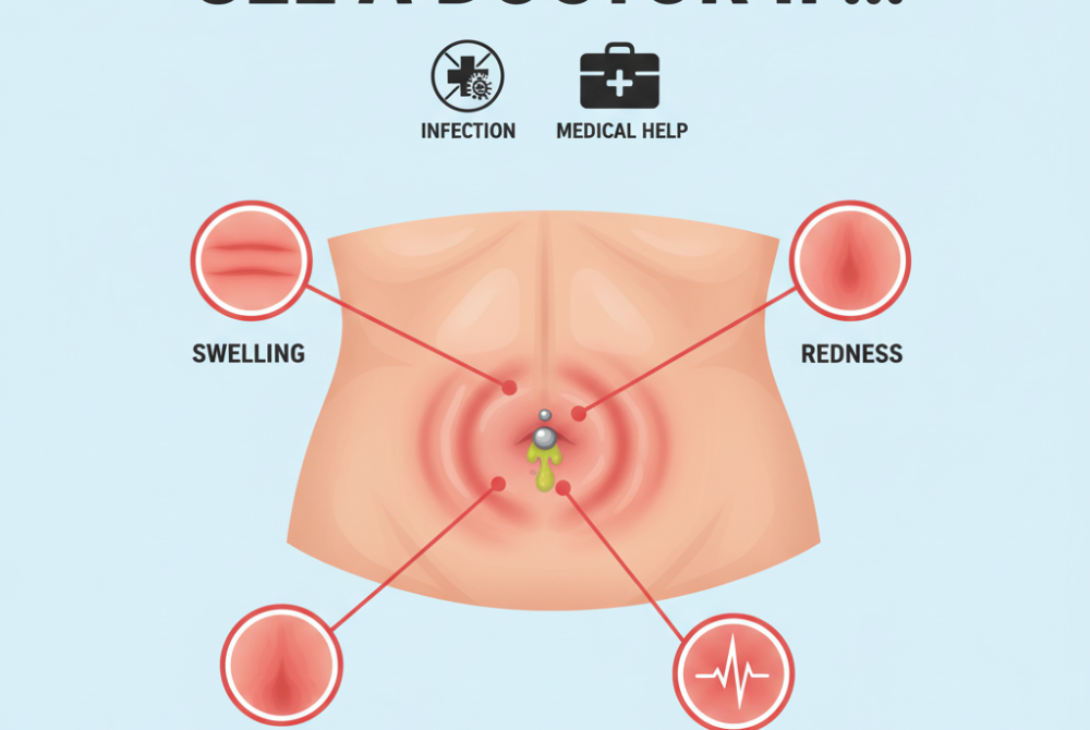 cleaning belly button piercing