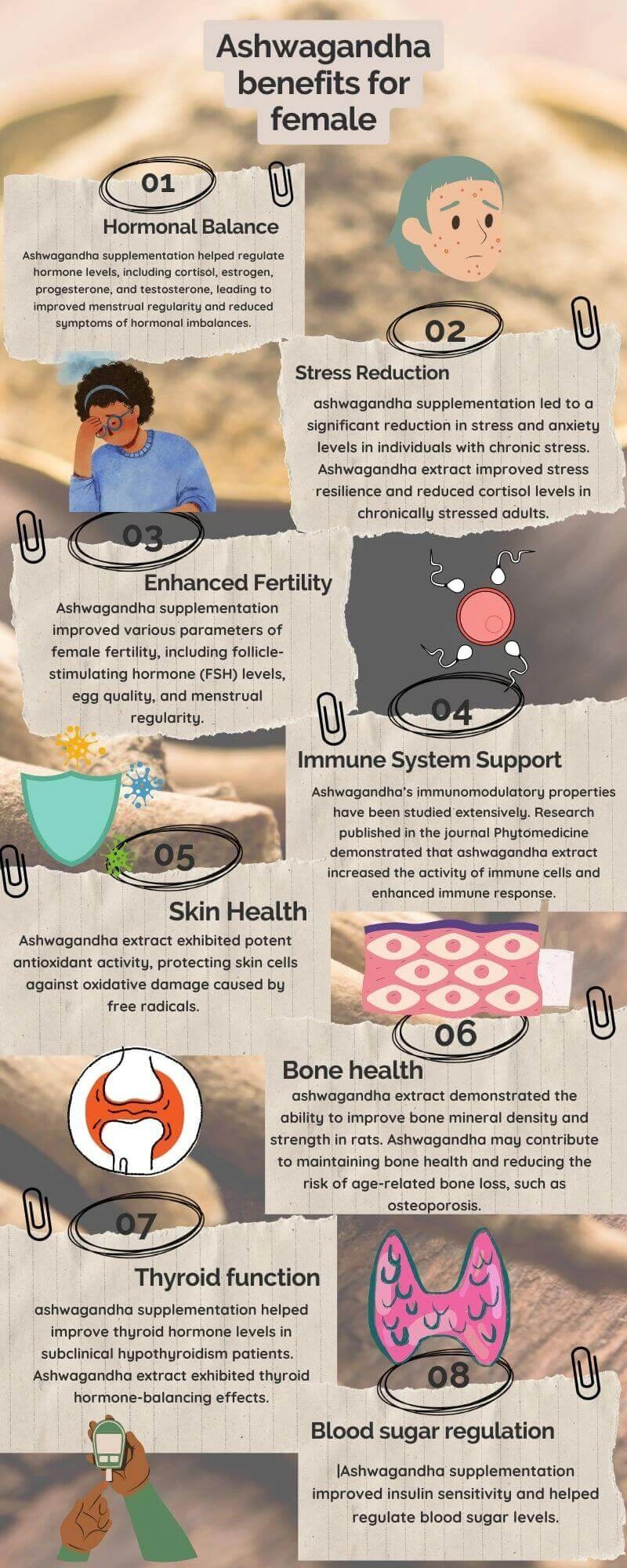 infographic on ashwagandha benefits for females